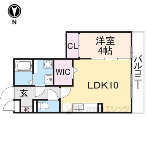 リビングタウン大和郡山(1LDK/2階)の間取り写真