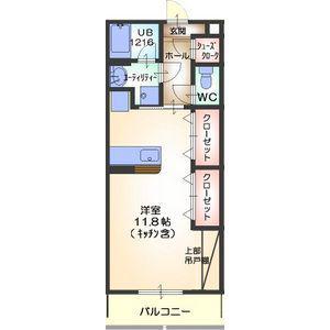 ロゼック大高(ワンルーム/4階)の間取り写真