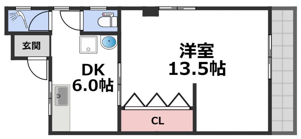 アレーズコート(1DK/3階)の間取り写真