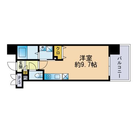 アーバンパーク天神東(ワンルーム/12階)の間取り写真