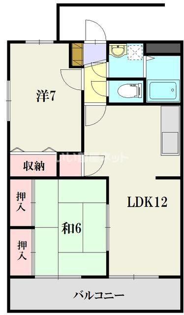 デライトサイレントロード(2LDK/3階)の間取り写真