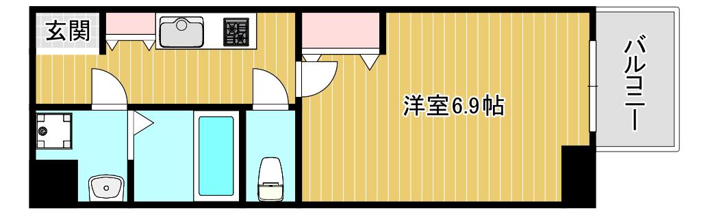 レジュールアッシュ難波LUXE(1K/11階)の間取り写真