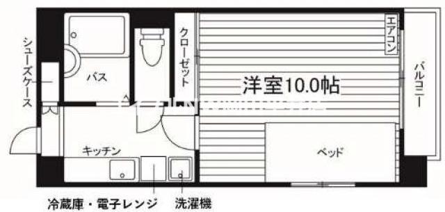 サニークレスト清水(1K/7階)の間取り写真