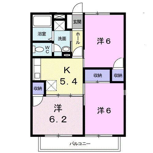 ビレッジストーンI(3K/1階)の間取り写真