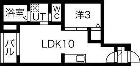 WARREN JUICHIYAII(1LDK/1階)の間取り写真