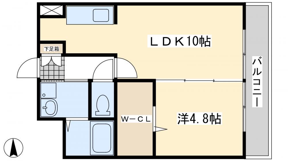 アルカーノ(1LDK/8階)の間取り写真