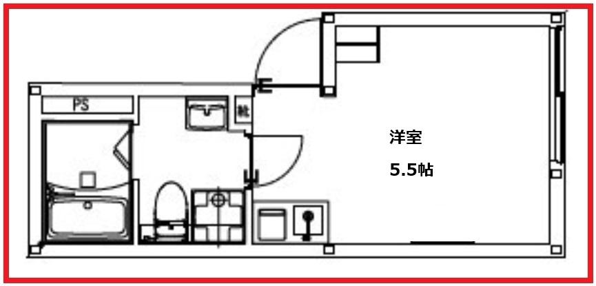 ボアソルテ日ノ出町(ワンルーム/2階)の間取り写真