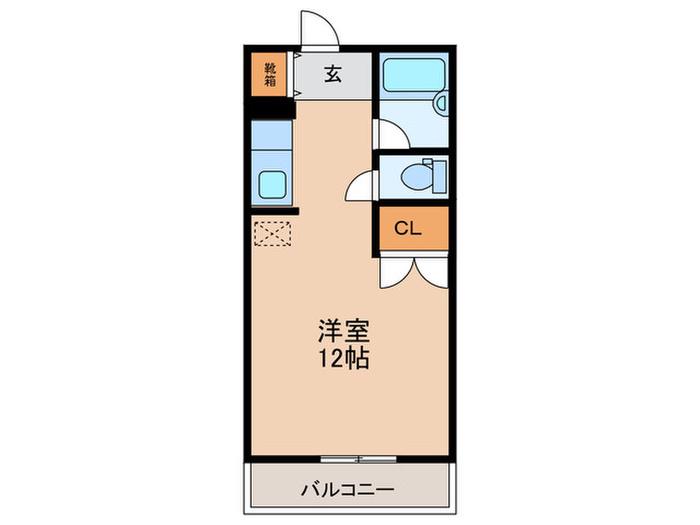 ドミール郡元(ワンルーム/1階)の間取り写真