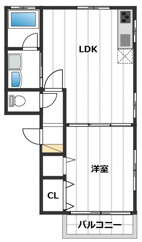 アメニティハウスST(1LDK/2階)の間取り写真