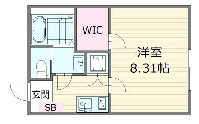 BELLA CASA(1K/2階)の間取り写真