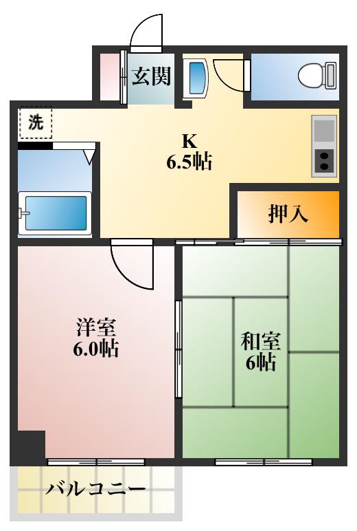 グレースヒルズ(2K/3階)の間取り写真