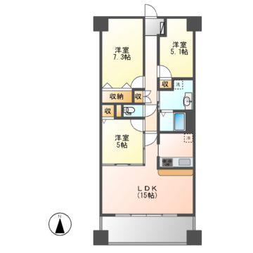 ソーラスフロント富船(3LDK/4階)の間取り写真