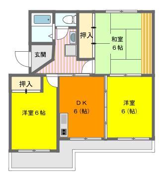 ヴィラスカラ(3DK/1階)の間取り写真