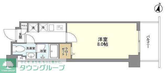 アルファコート蕨3(1K/9階)の間取り写真