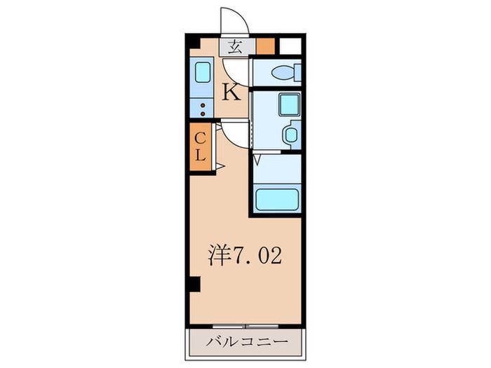VILLA武庫之荘(1K/2階)の間取り写真