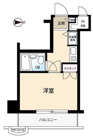ワコーレ哲学堂(1K/6階)の間取り写真