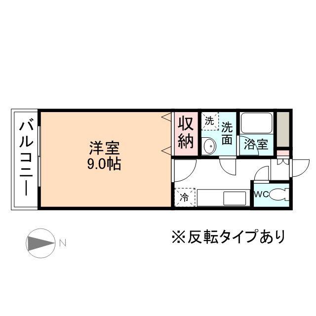 MAX布瀬(1K/2階)の間取り写真