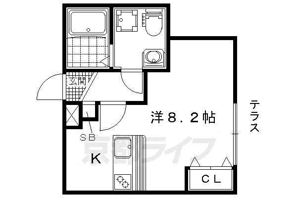 INCUBATE(ワンルーム/1階)の間取り写真