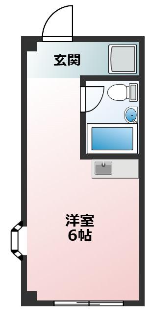 アスターハイム喜沢(ワンルーム/2階)の間取り写真
