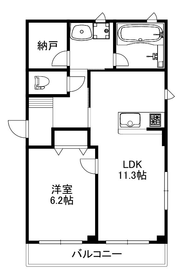 ボナクオリアXX市川南(1SLDK/3階)の間取り写真