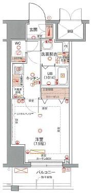 RISING PLACE 浅草ノース(1K/3階)の間取り写真