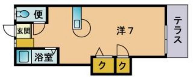 ブーゲンビリア別府(ワンルーム/1階)の間取り写真
