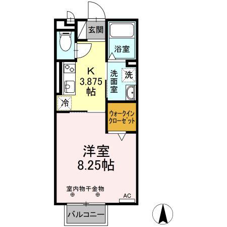 サンウィングA棟(1K/2階)の間取り写真