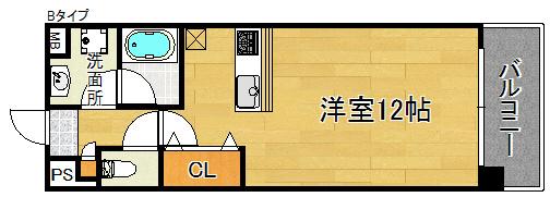 フランディルりんくう I(ワンルーム/2階)の間取り写真