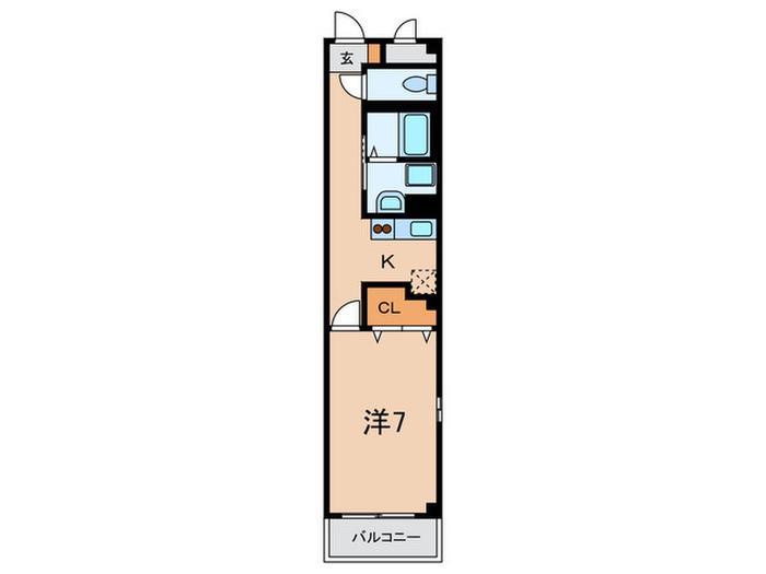 メープル神戸住吉(1K/3階)の間取り写真