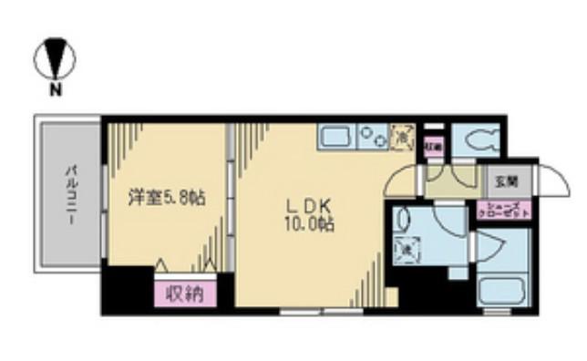 クレドラテース白河(1LDK/3階)の間取り写真