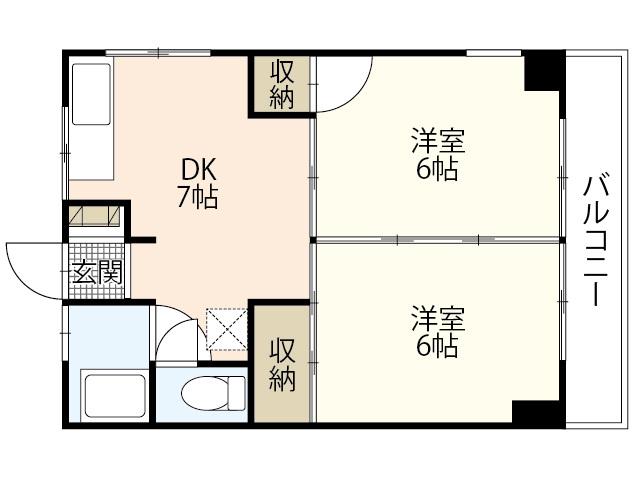 ラヴェール西川口(2DK/2階)の間取り写真