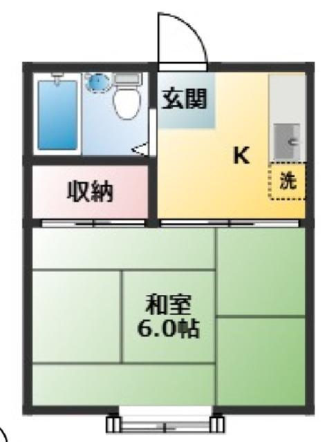 あかねコーポ(1K/1階)の間取り写真