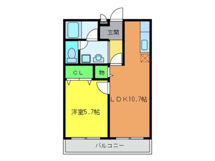 カンターレ鴬谷I番館(1LDK/2階)の間取り写真