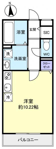 ポンシャルマン(ワンルーム/1階)の間取り写真