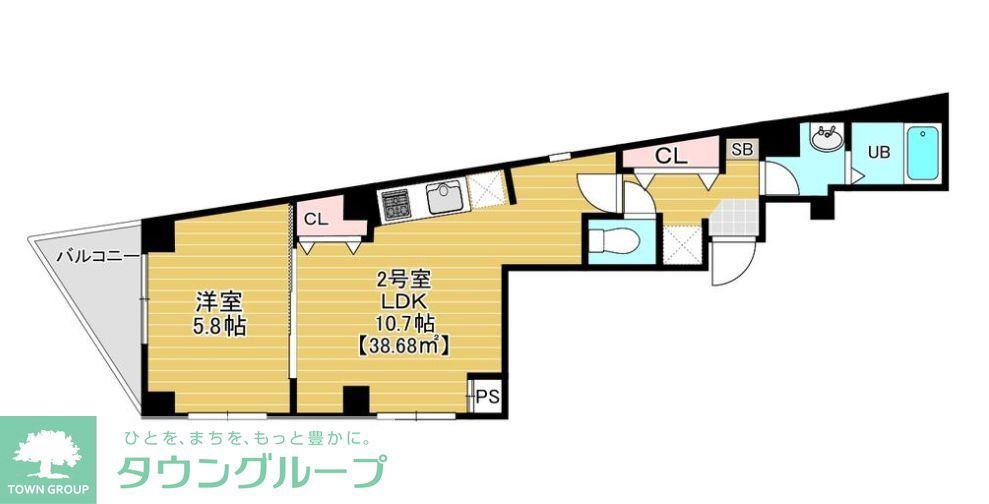 THE HOUSE MINOWA(1LDK/5階)の間取り写真