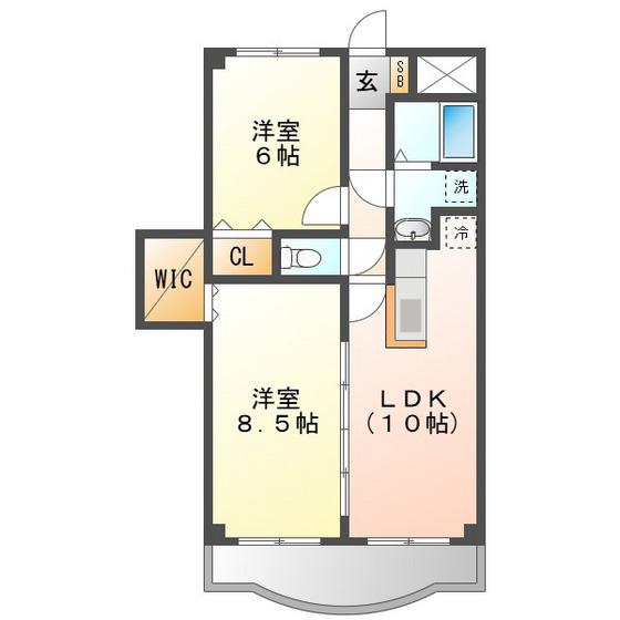 SOLEIL(2LDK/2階)の間取り写真