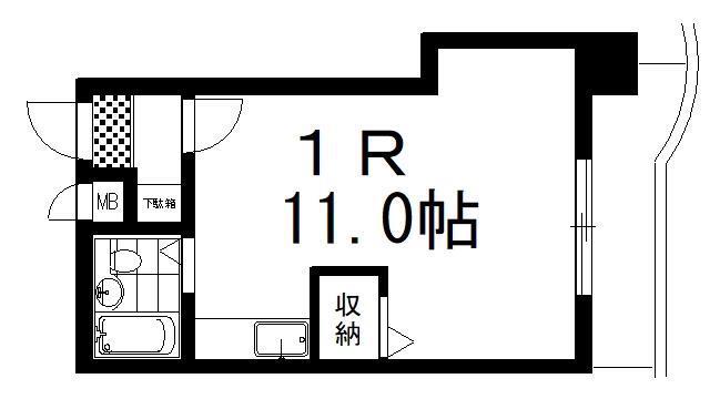 ドミール新橋(ワンルーム/3階)の間取り写真