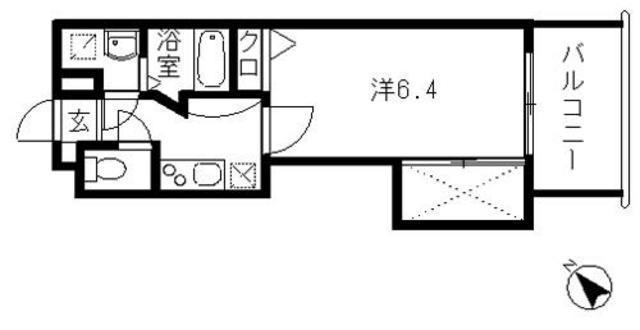 ヴィスティス01天神南(1K/10階)の間取り写真