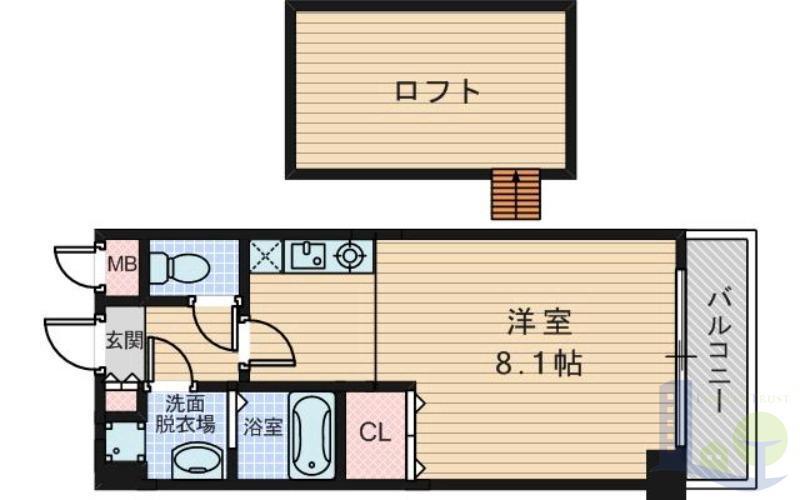 リセスコートII(1K/4階)の間取り写真