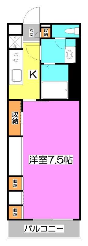 リブリ・上福岡II(1K/2階)の間取り写真