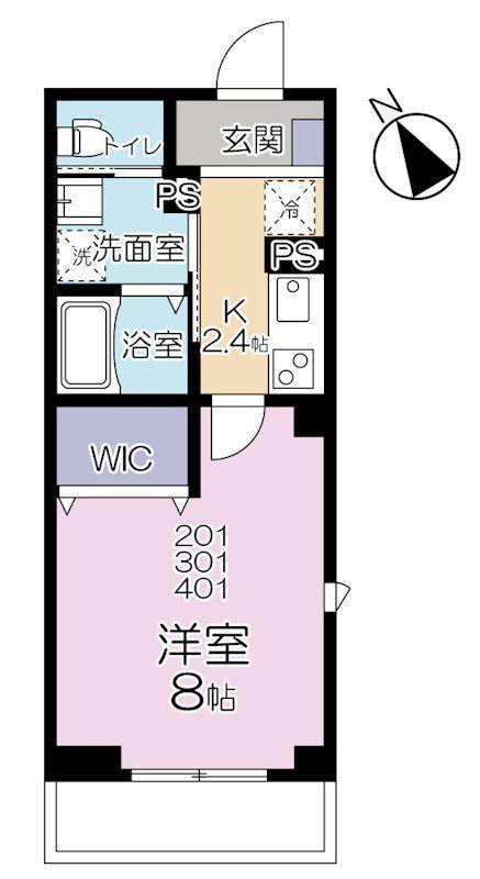 BELLE FORT & RIZIREベル フォーレアンドリジェ(1K/3階)の間取り写真