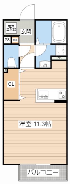 ハイツエイトIII(ワンルーム/2階)の間取り写真