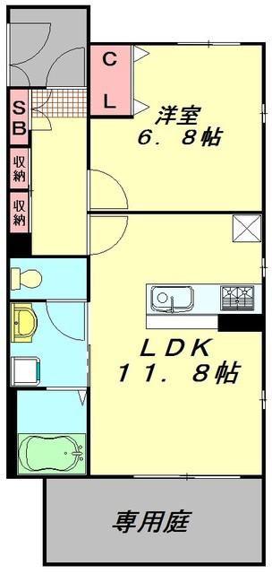 アネスティ(1LDK/1階)の間取り写真