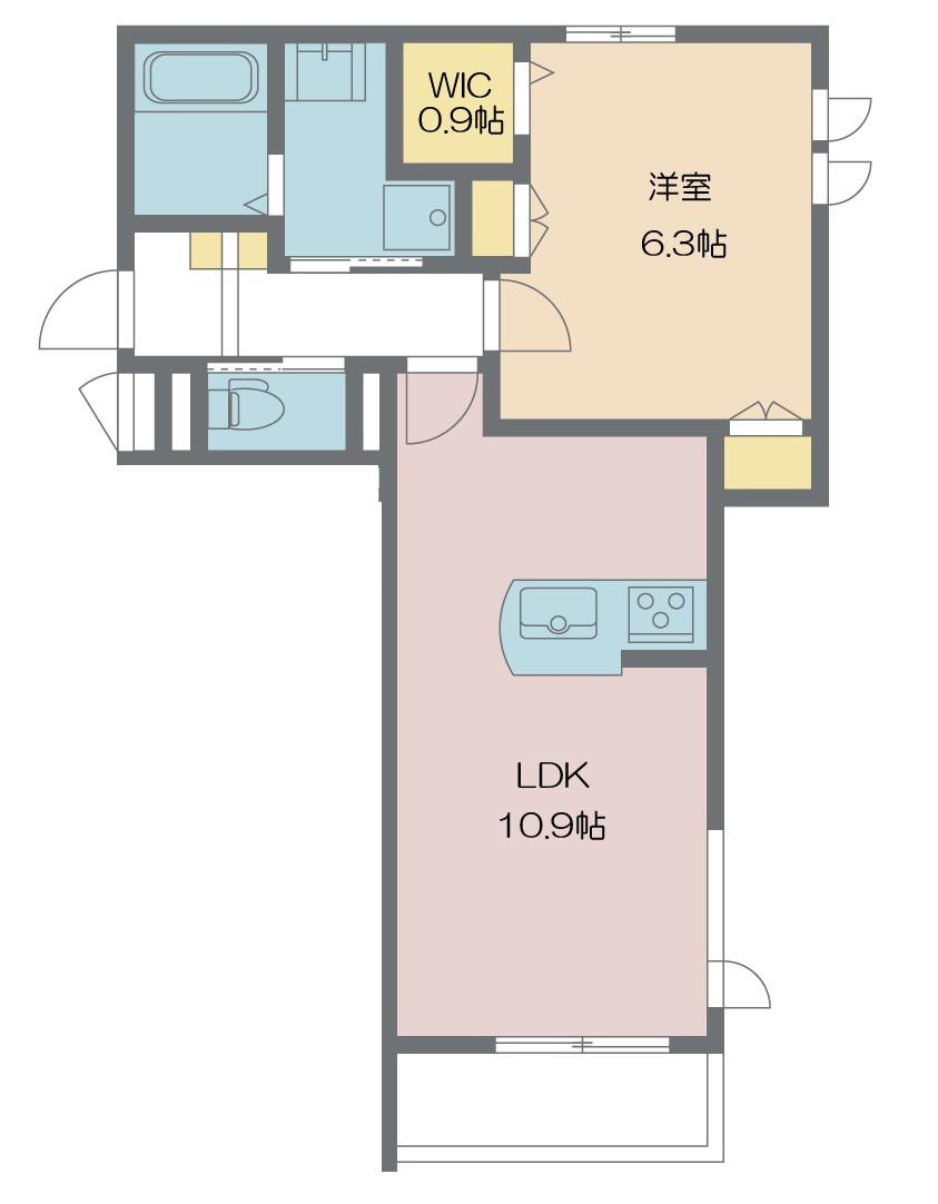 ドミール西川口(1LDK/2階)の間取り写真