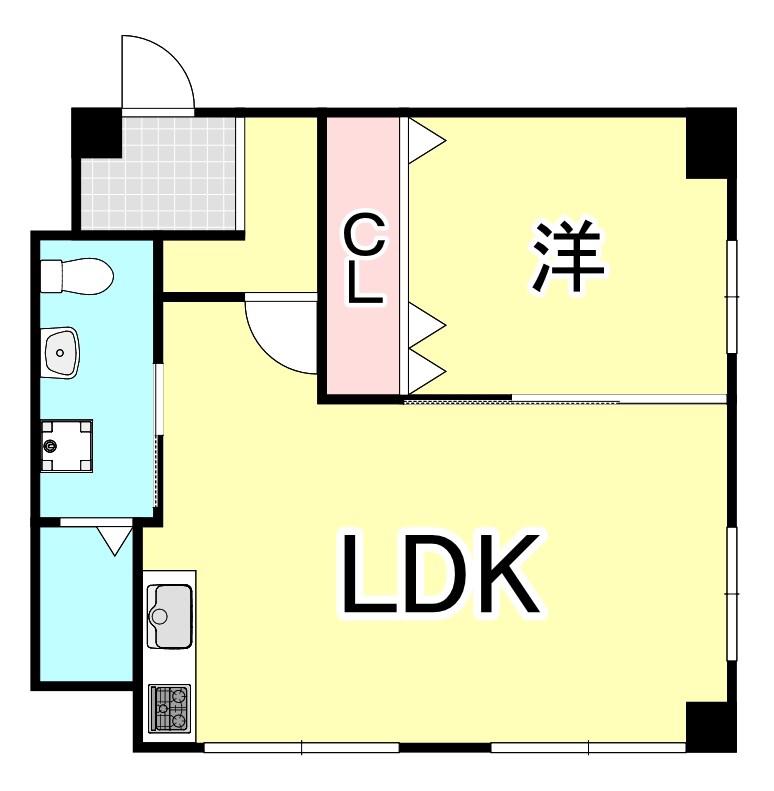 メゾン美和(1LDK/4階)の間取り写真
