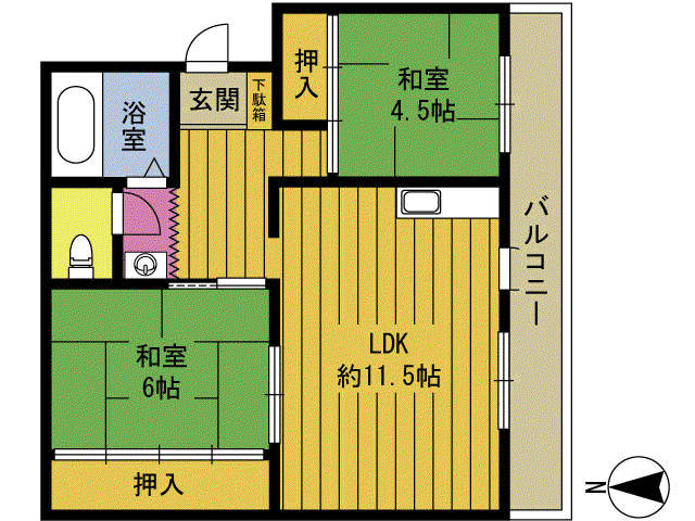 SALT王子西町(3DK/2階)の間取り写真