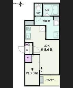JACK HOSOKOMEI(1LDK/2階)の間取り写真