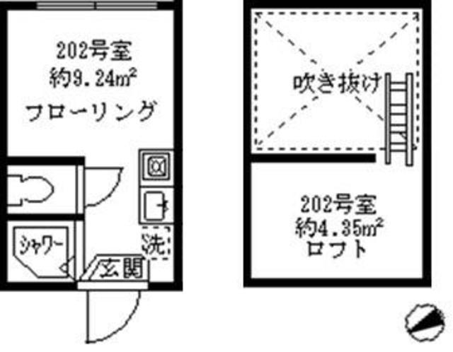 ソフィアシャングリラ(ワンルーム/2階)の間取り写真