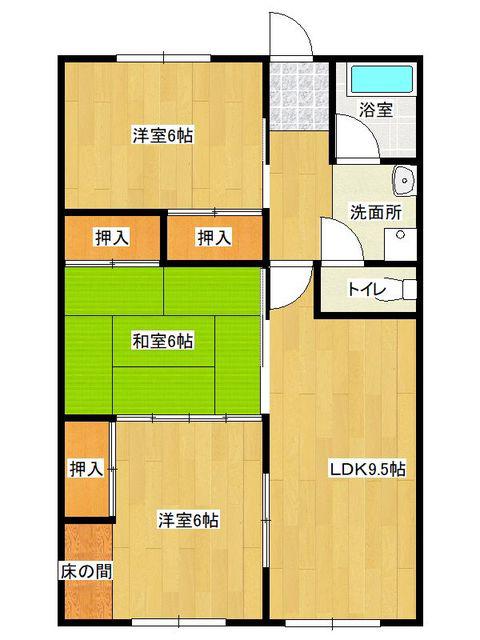 ダイチョウビル(3LDK/6階)の間取り写真