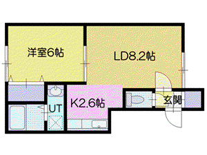 ラフィネ(1LDK/1階)の間取り写真